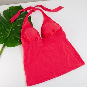 Boden Tankini Top Pink Plunge Halter Swimsuit